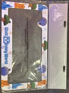Walt Disney World Parks 4 Park Icons License Plate Frame castle Epcot New